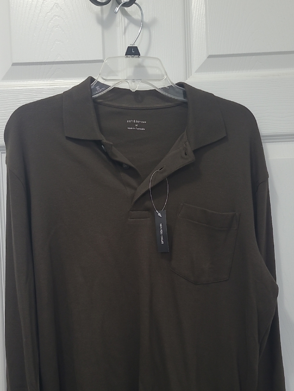 croft & barrow Men's Long Sleeve Polo Shirt - Dark Brown